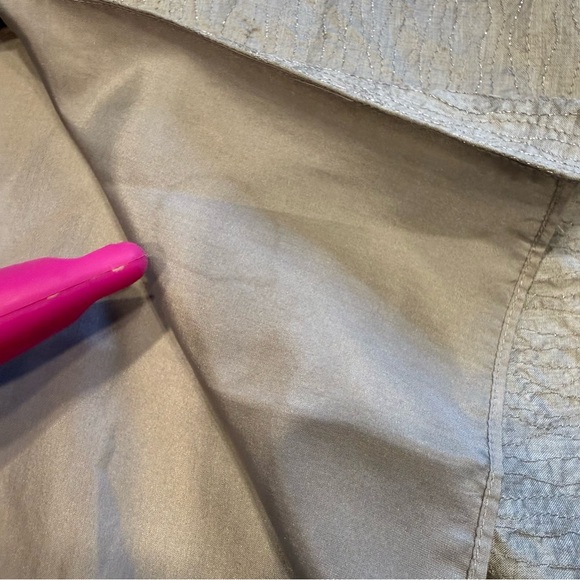 Eileen Fisher Light Tan Blazer Blouse 100% Silk with silk lining - Picture 12 of 13